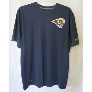 NFL LOS ANGELES RAMS Nike Dri-Fit Shirt Size L Men Polyester Logo Blue Football